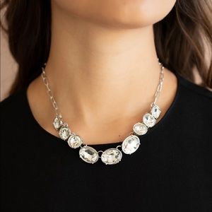 Paparazzi white rhinestone necklace